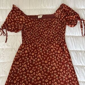 Floral Smocked Dress with Puff Sleeves